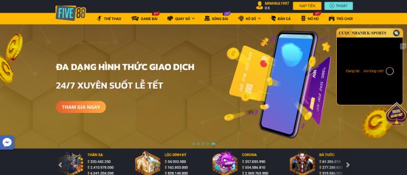 trang chu five88 giao dien Dịch vụ CSKH Five88 chuyên nghiệp
